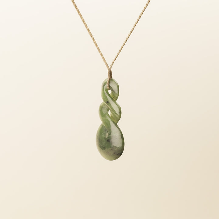 Hapopo XL Double Pikorua Pounamu Pendant
