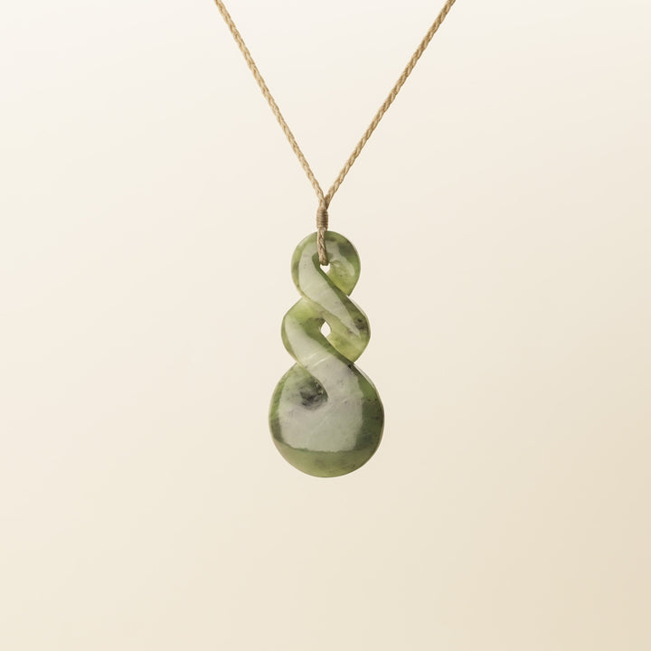 Hapopo XL Double Pikorua Pounamu Pendant