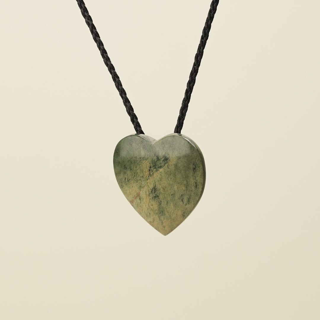 Manawa Heart Flower Putiputi Pounamu Small Pendant