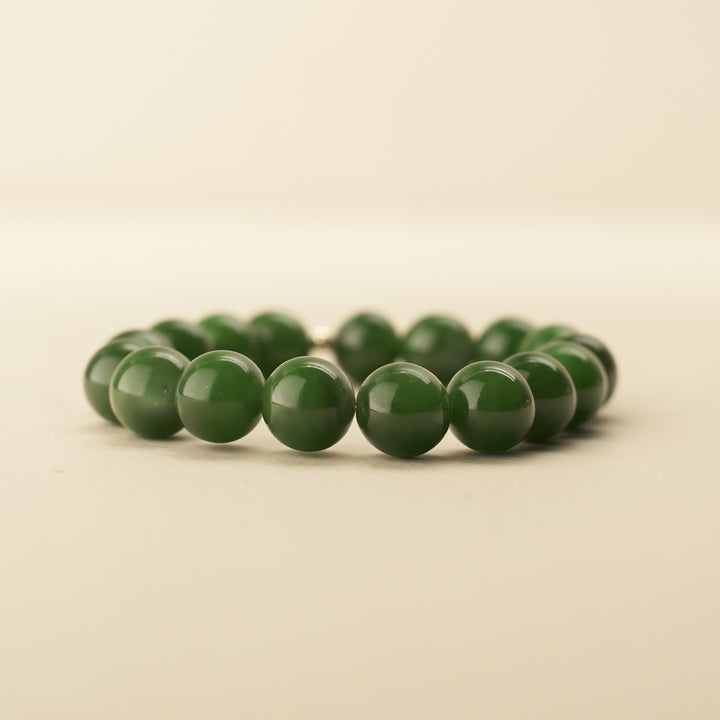 Pounamu Bead Bracelet with 14ct Gold Filled Bead