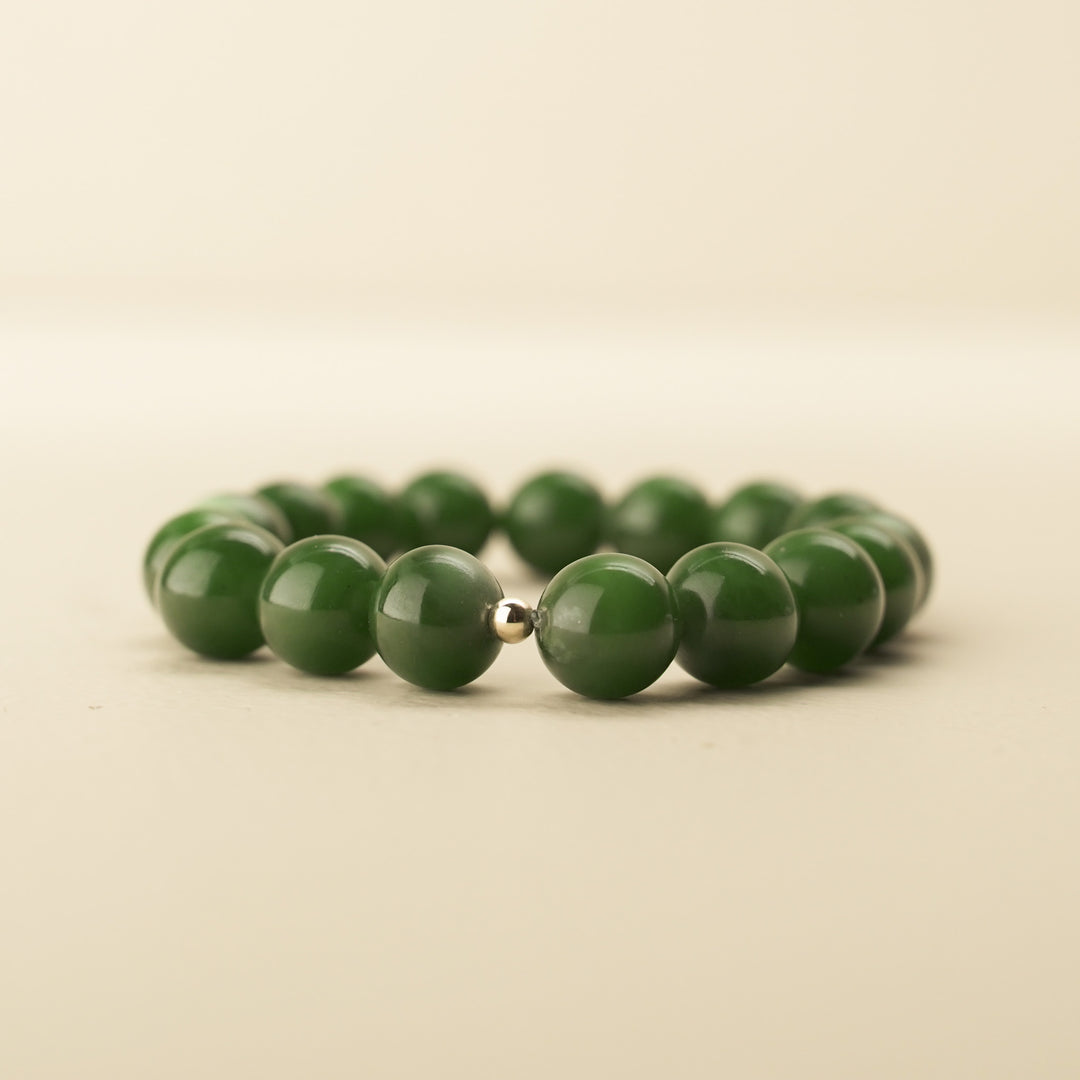 Pounamu Bead Bracelet with 14ct Gold Filled Bead