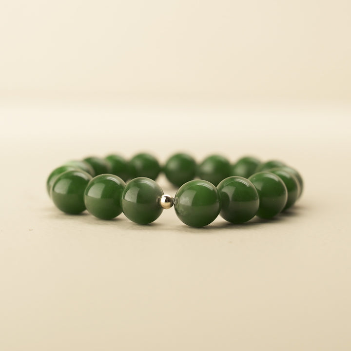 Pounamu Bead Bracelet with 14ct Gold Filled Bead