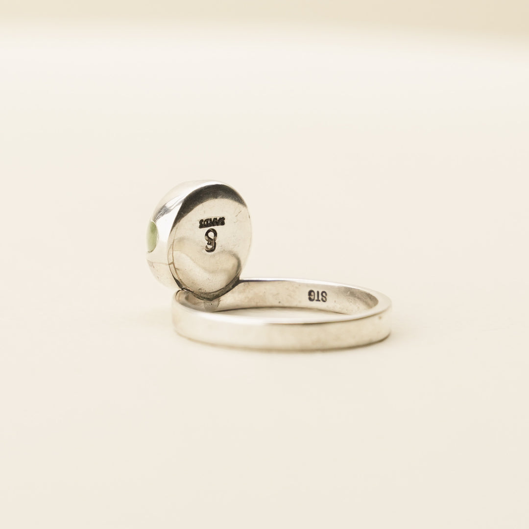 Pounamu Circle Sterling Silver Ring