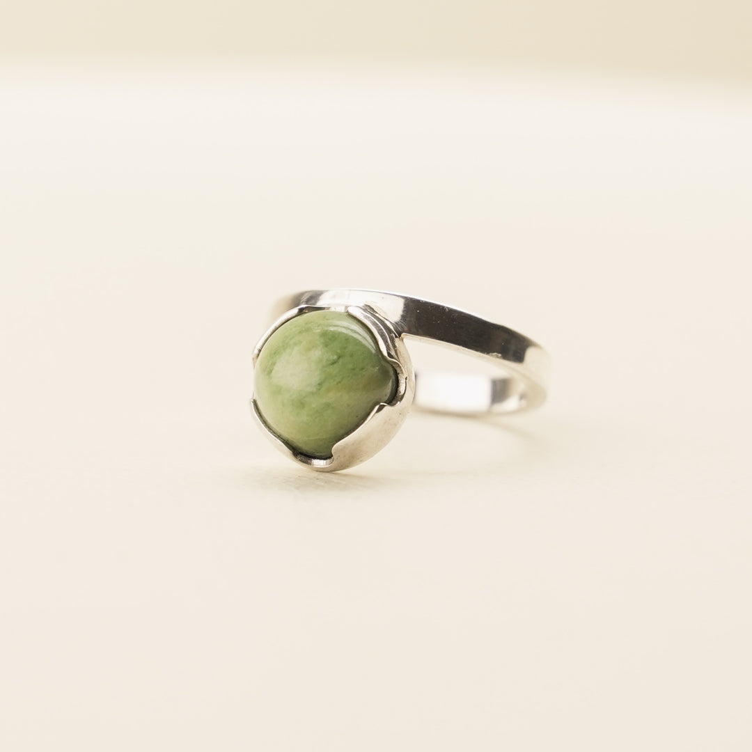 Pounamu Circle Sterling Silver Ring