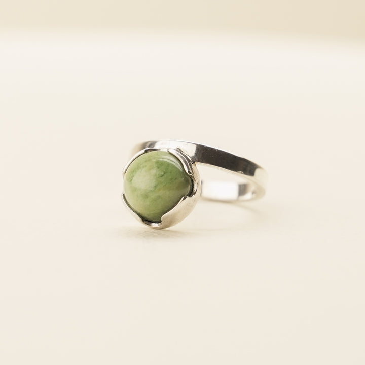 Pounamu Circle Sterling Silver Ring