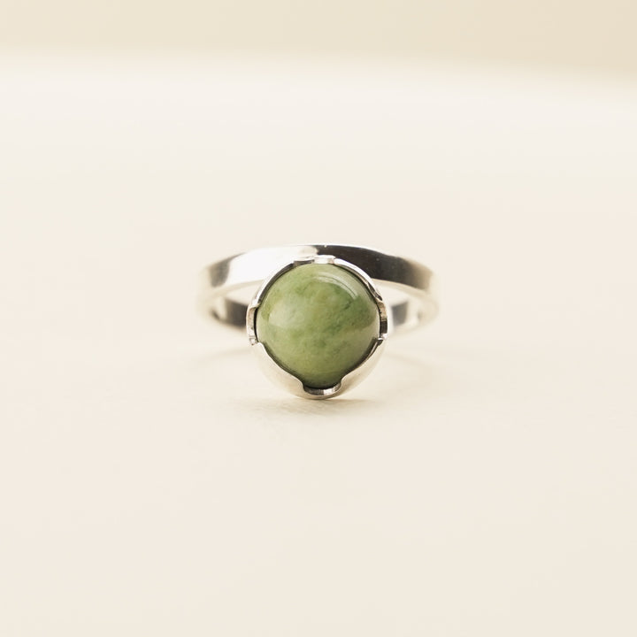 Pounamu Circle Sterling Silver Ring