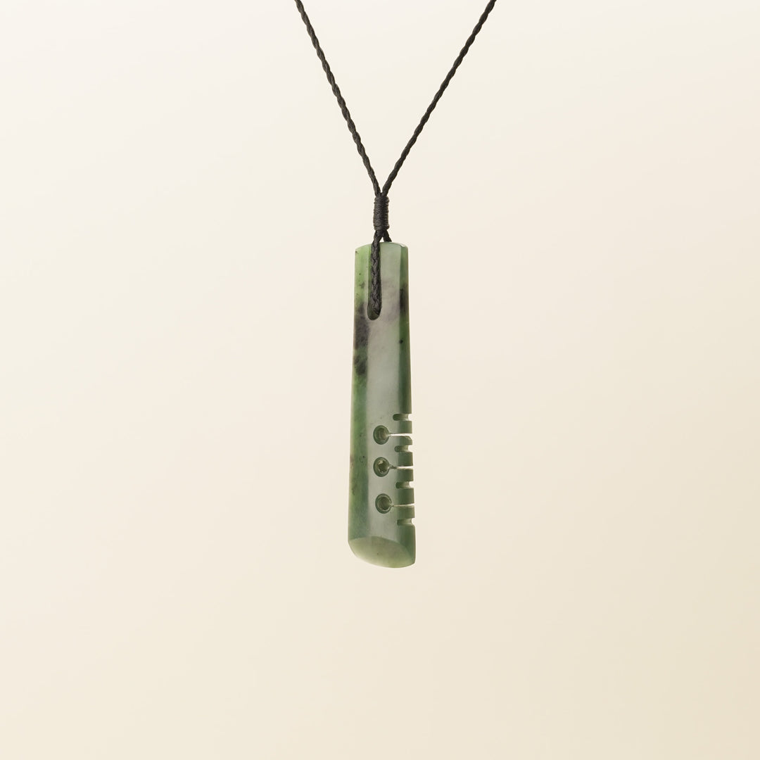 Notched Medium Toki Pounamu Pendant