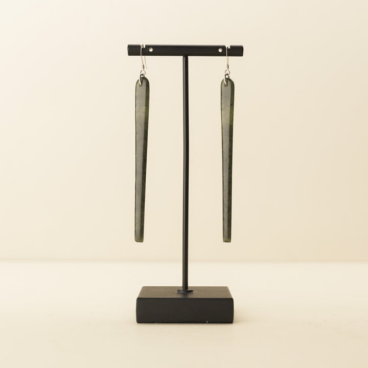 Large Kawakawa Pounamu Drop Earrings
