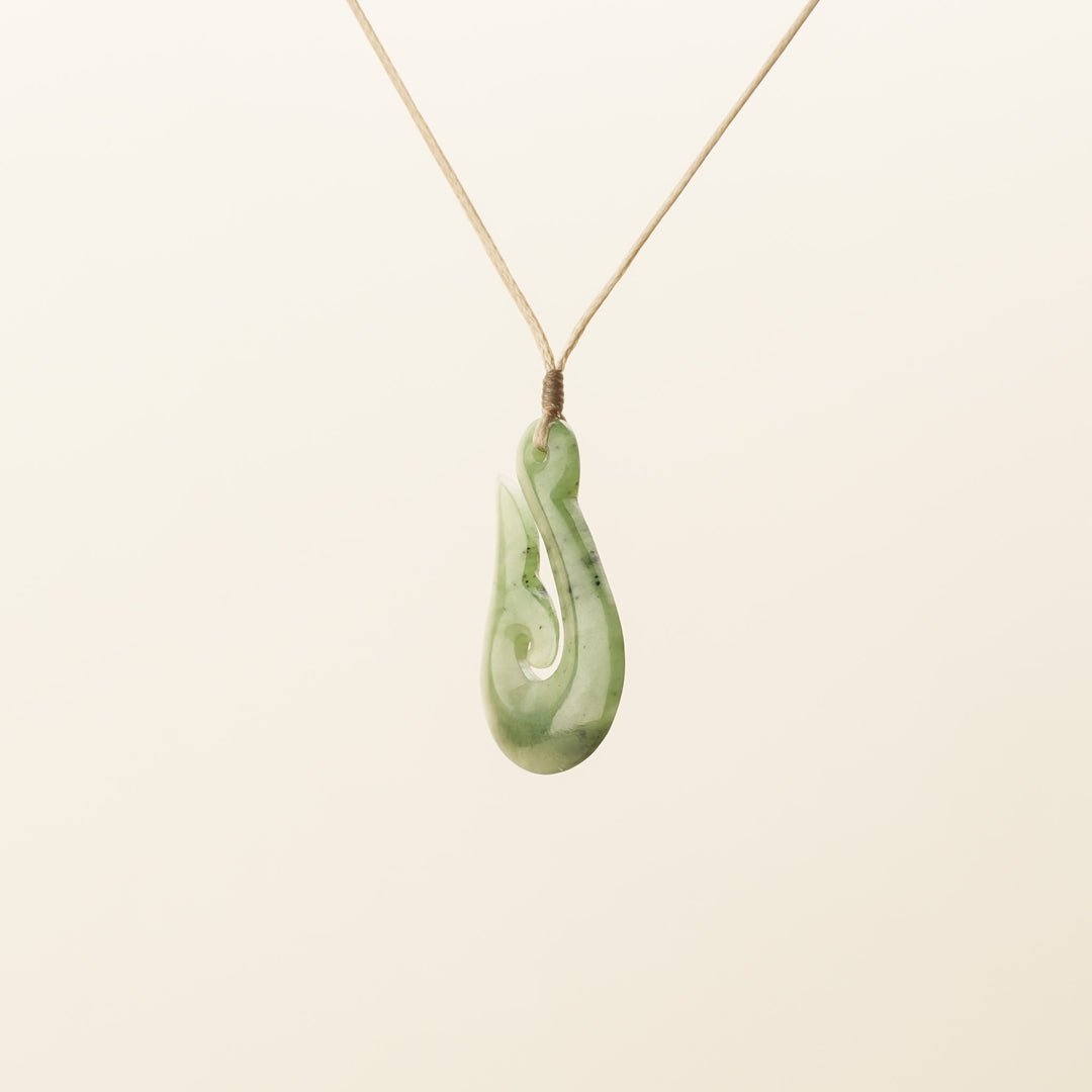 Hei Matau Whale's Tail Pounamu Medium