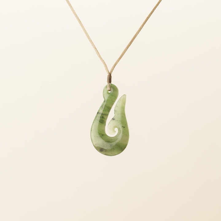 Hei Matau Whale's Tail Pounamu Medium