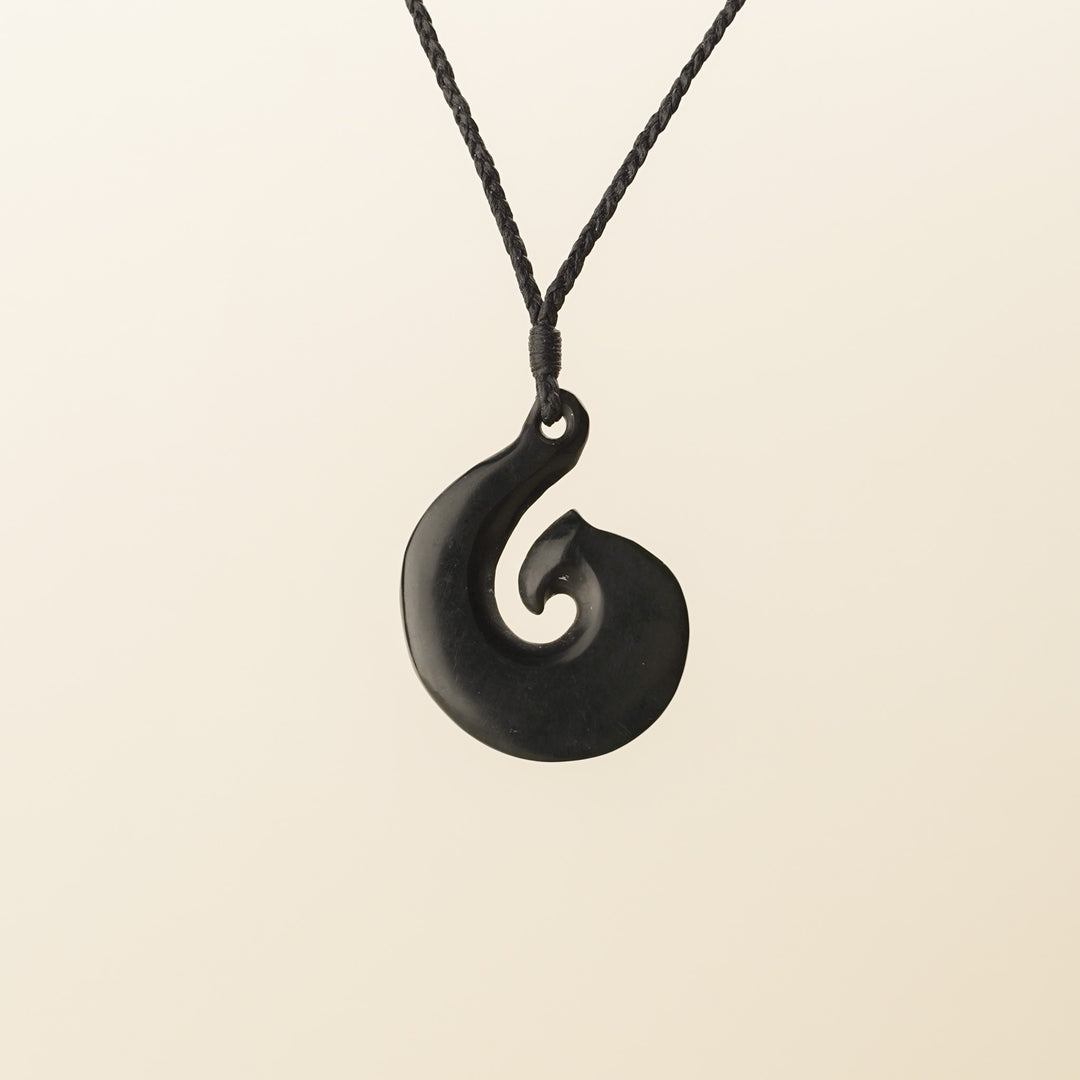 Dark Kawakawa Small Hei Matau Pounamu Pendant
