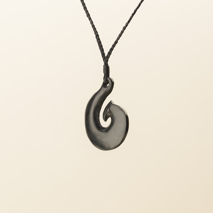 Dark Kawakawa Small Hei Matau Pounamu Pendant