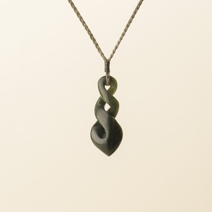 Kawakawa Medium Double Pikorua Pounamu Pendant