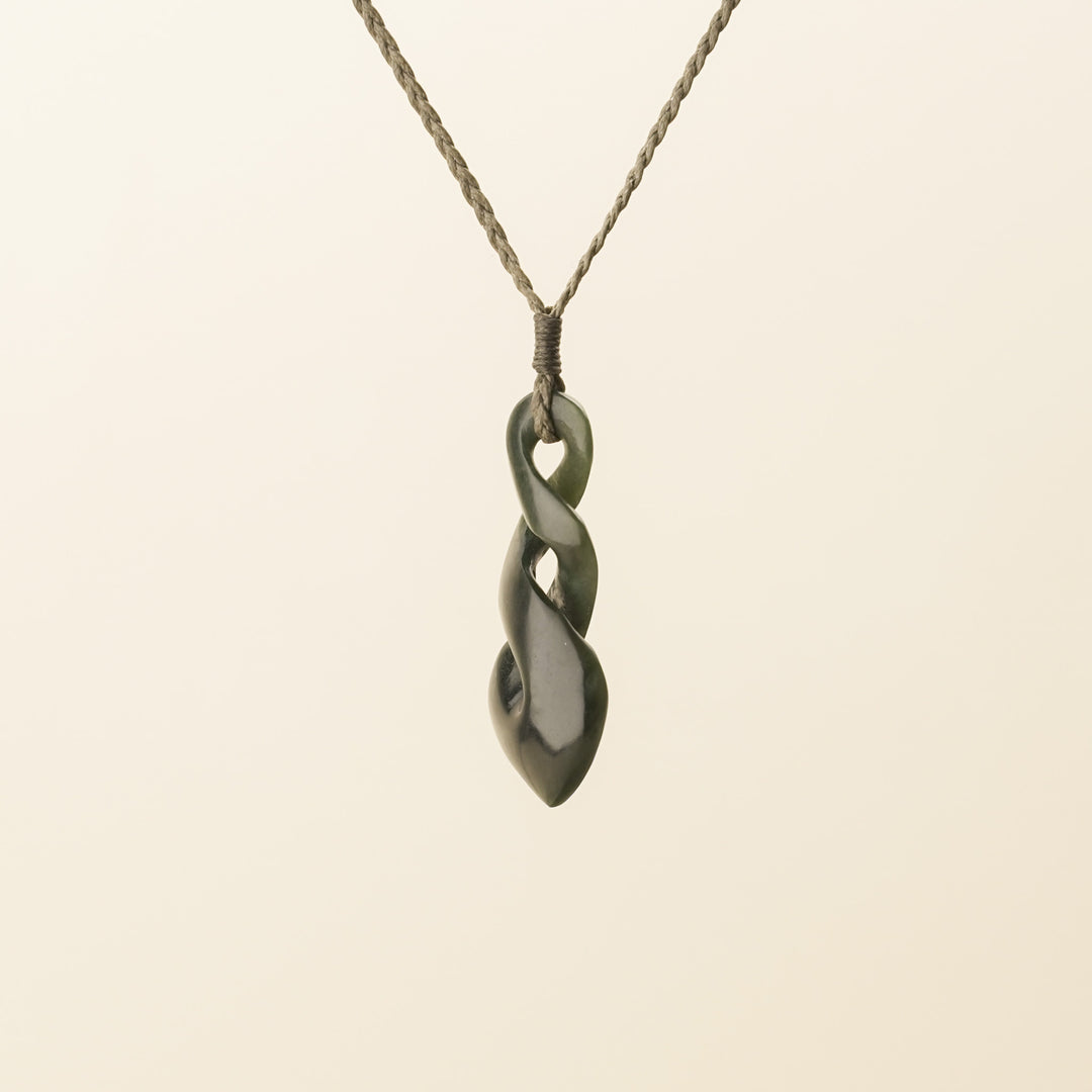 Kawakawa Medium Double Pikorua Pounamu Pendant