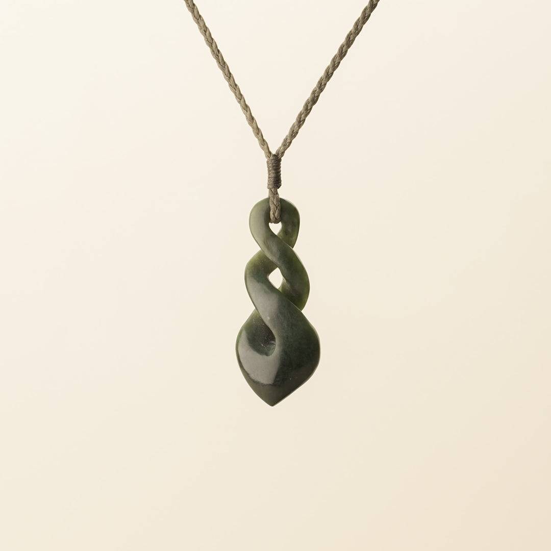 Kawakawa Medium Double Pikorua Pounamu Pendant