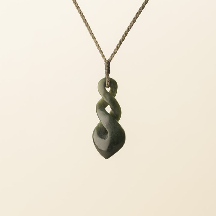 Kawakawa Medium Double Pikorua Pounamu Pendant