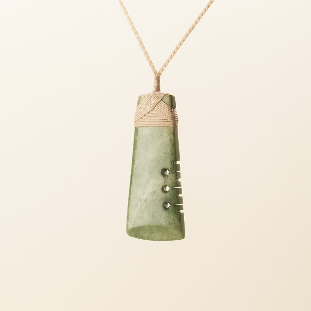 Pounamu Notched Toki XL Pendant