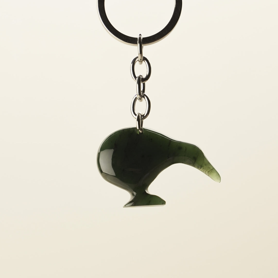 Greenstone Kiwi Keychain