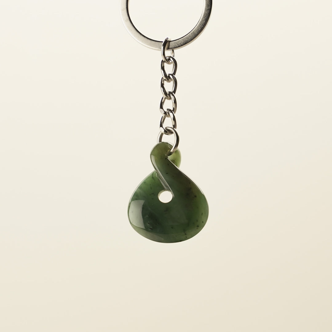 Single Pikorua Greenstone Key Ring