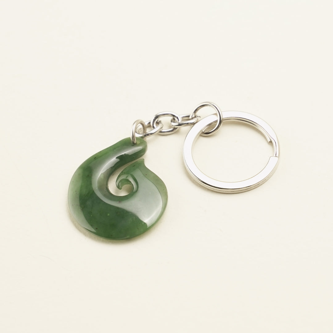 Hei Matau Greenstone Key Ring