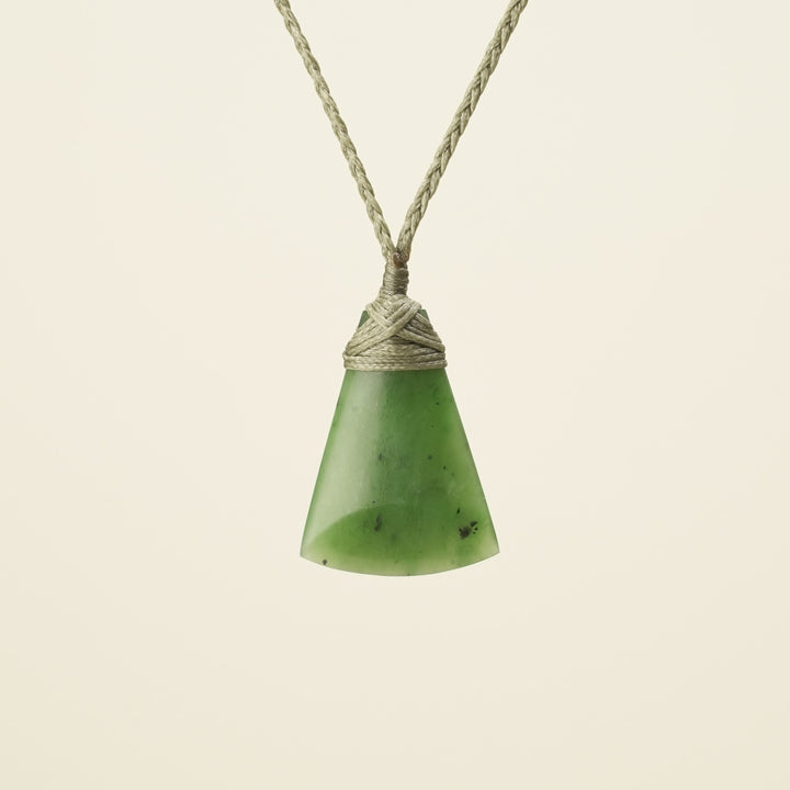 Toki Kahurangi XS Pounamu Pendant, Khaki Binding