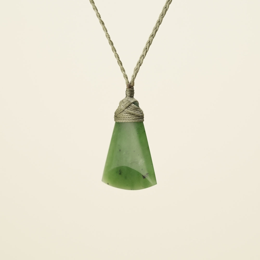 Toki Kahurangi XS Pounamu Pendant, Khaki Binding