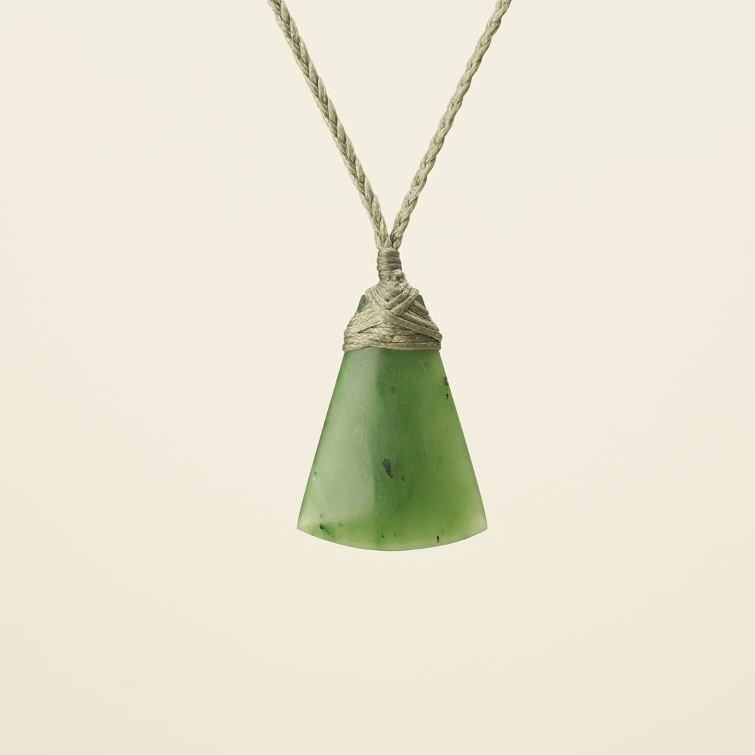 Toki Kahurangi XS Pounamu Pendant, Khaki Binding