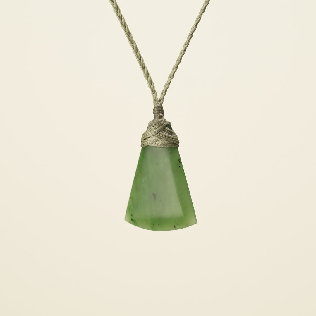 Toki Kahurangi XS Pounamu Pendant, Khaki Binding