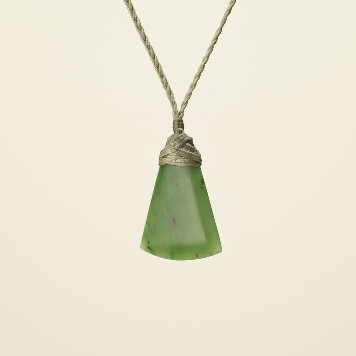 Toki Kahurangi XS Pounamu Pendant, Khaki Binding