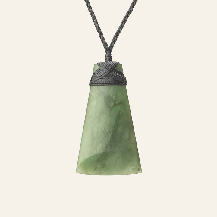 Medium Large Kahurangi Toki - Pounamu Pendant - Black Binding