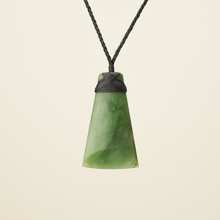 Medium Large Kahurangi Toki - Pounamu Pendant - Black Binding