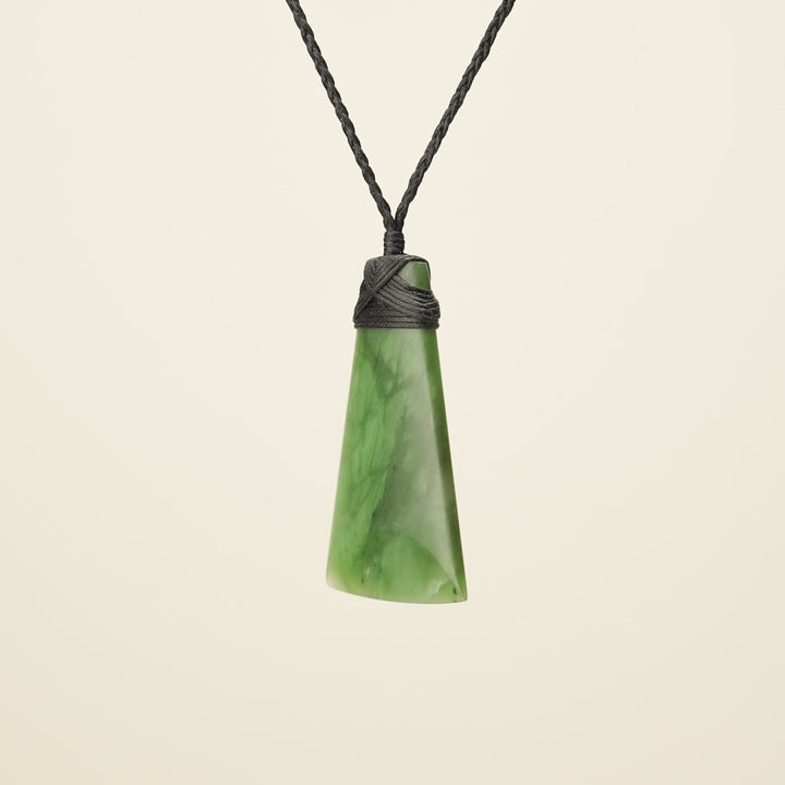 Medium Large Kahurangi Toki - Pounamu Pendant - Black Binding
