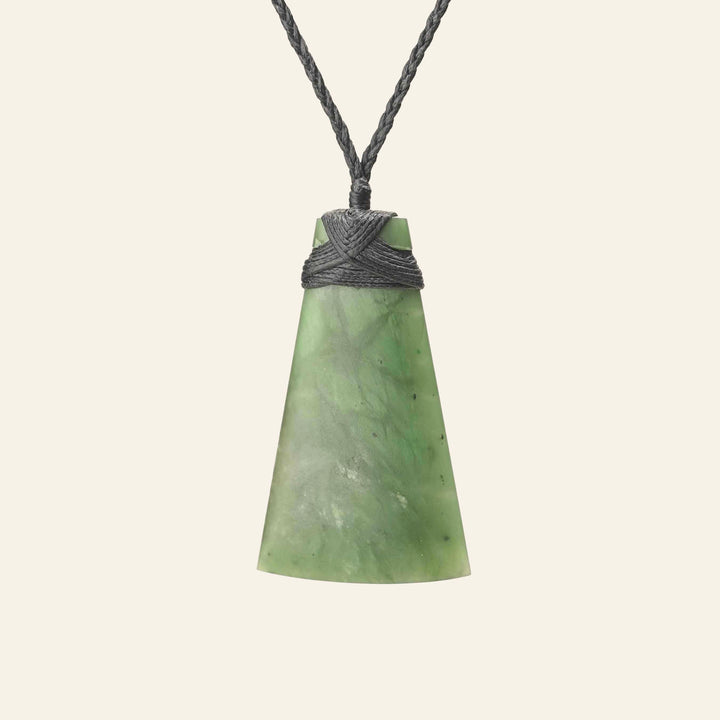 Medium Large Kahurangi Toki - Pounamu Pendant - Black Binding