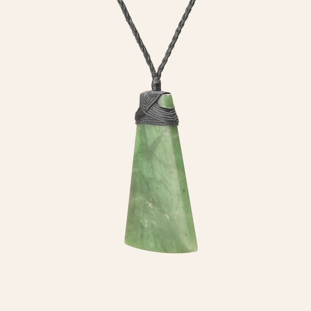 Medium Large Kahurangi Toki - Pounamu Pendant - Black Binding