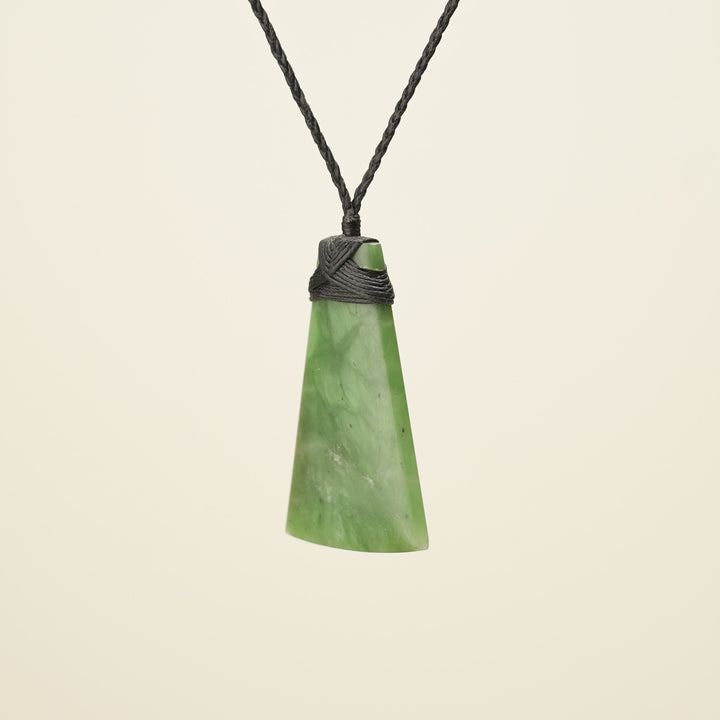 Medium Large Kahurangi Toki - Pounamu Pendant - Black Binding