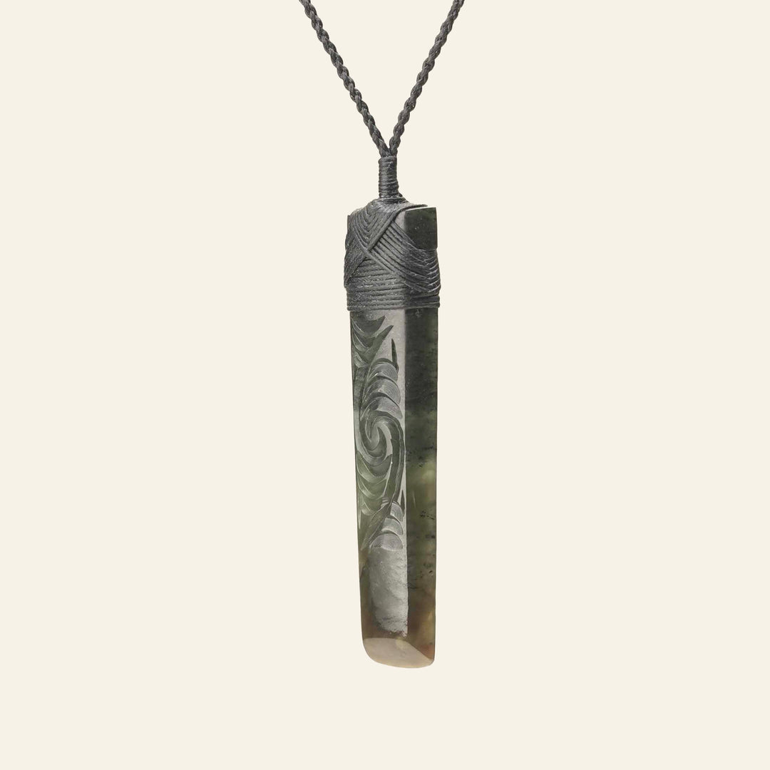 Toki Whakarei Carved Large Totoweka Pounamu Pendant