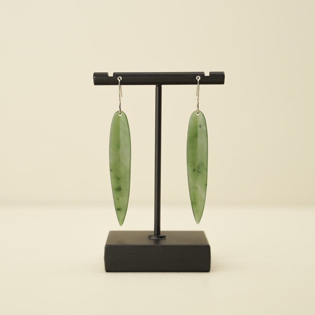 Greenstone Leaf Earrings