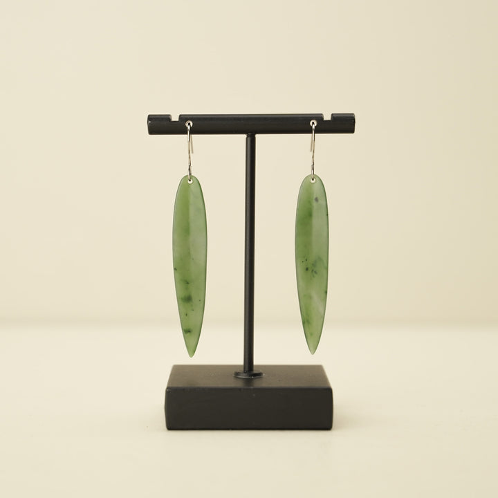 Greenstone Leaf Earrings