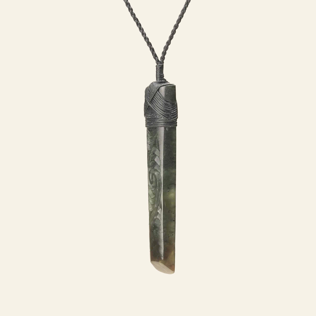 Toki Whakarei Carved Large Totoweka Pounamu Pendant