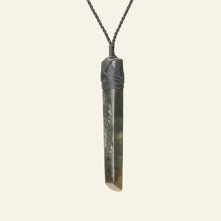 Toki Whakarei Carved Large Totoweka Pounamu Pendant