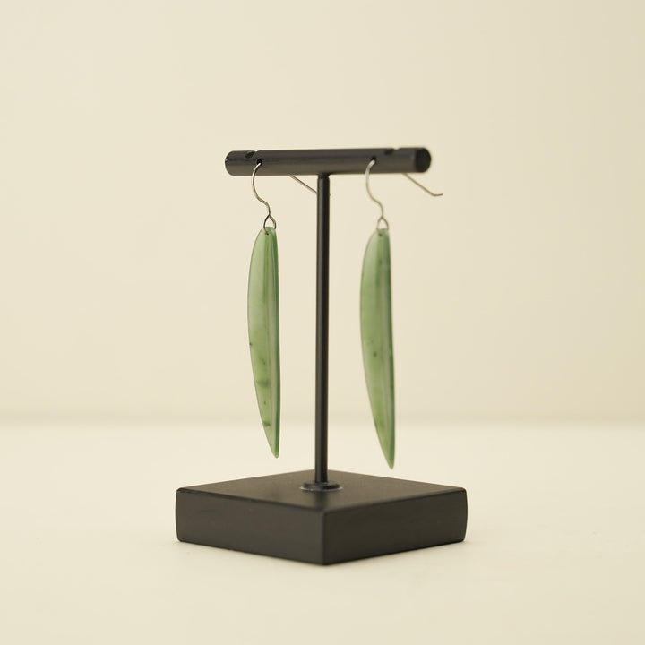 Greenstone Leaf Earrings