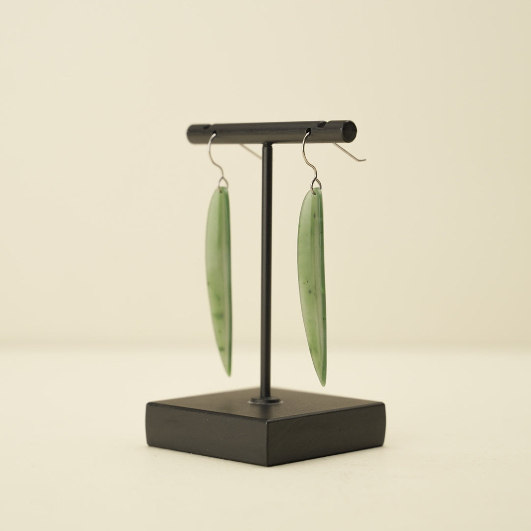 Greenstone Leaf Earrings