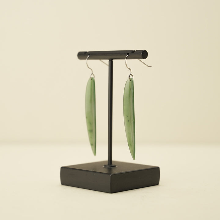 Greenstone Leaf Earrings