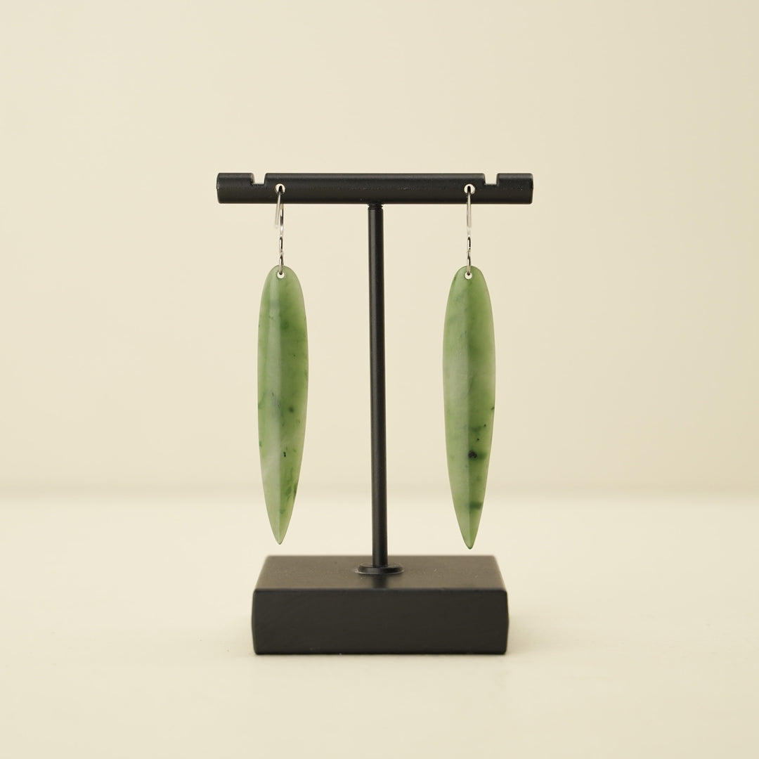 Greenstone Leaf Earrings
