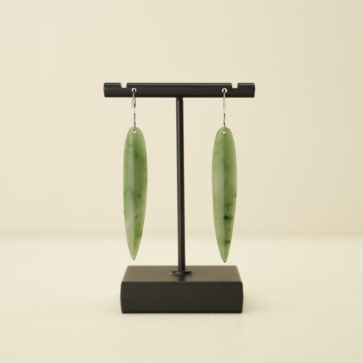 Greenstone Leaf Earrings