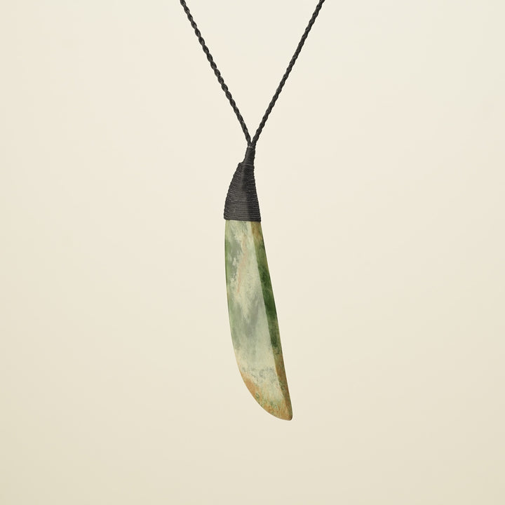 Niho Flower Putiputi Pounamu XL Pendant