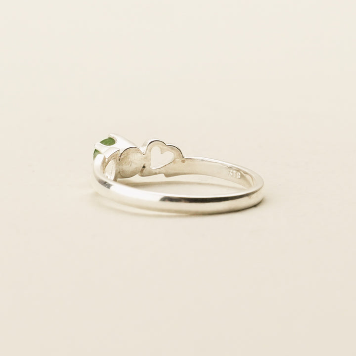 Pounamu Open-Heart Sterling Silver Ring