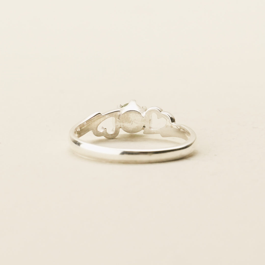 Pounamu Open-Heart Sterling Silver Ring