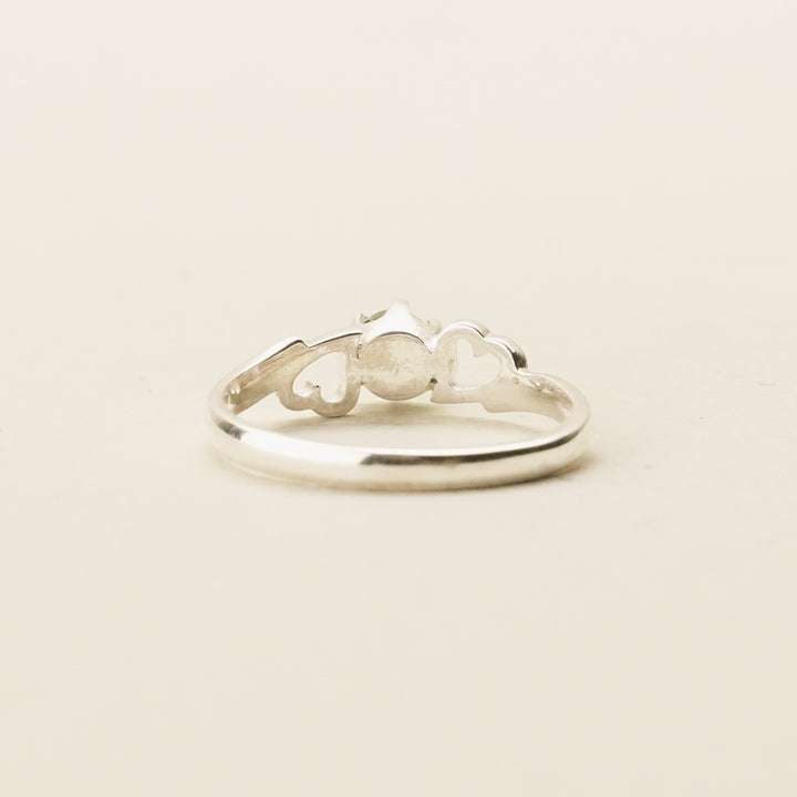 Pounamu Open-Heart Sterling Silver Ring