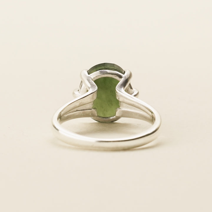 Pounamu Oval Statement Sterling Silver Ring